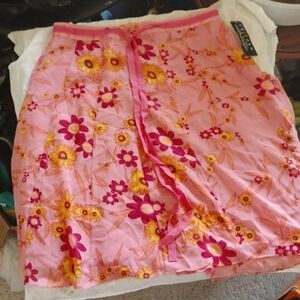 JohnPaulRichard Pink Floral Knee Length Skirt